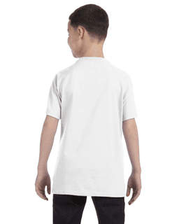 Sample of Gildan G500B - Youth 5.3 oz. T-Shirt in WHITE from side back