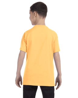 Sample of Gildan G500B - Youth 5.3 oz. T-Shirt in YELLOW HAZE from side back