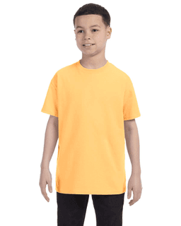 Sample of Gildan G500B - Youth 5.3 oz. T-Shirt in YELLOW HAZE from side front