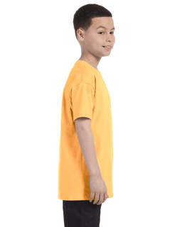 Sample of Gildan G500B - Youth 5.3 oz. T-Shirt in YELLOW HAZE from side sleeveleft