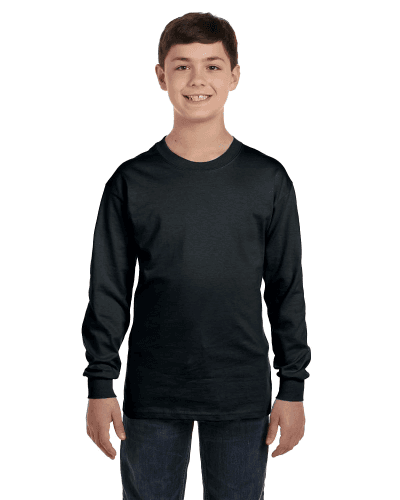 Sample of G540B - Youth 5.3 oz. Long-Sleeve T-Shirt in BLACK style