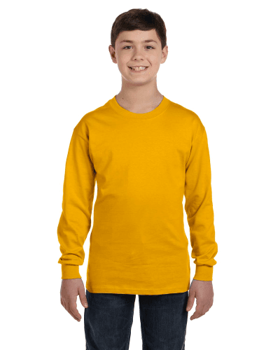 Sample of G540B - Youth 5.3 oz. Long-Sleeve T-Shirt in GOLD style