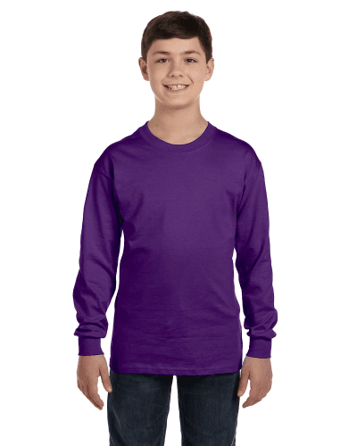 Sample of G540B - Youth 5.3 oz. Long-Sleeve T-Shirt in PURPLE style