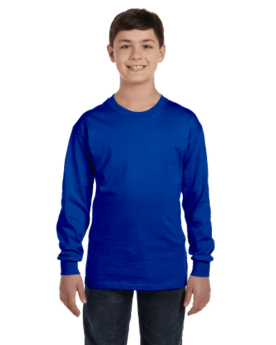 Sample of G540B - Youth 5.3 oz. Long-Sleeve T-Shirt in ROYAL style