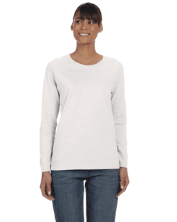 Sample of Gildan G540L - Ladies' 5.3 oz. Long-Sleeve T-Shirt in ASH GREY from side front