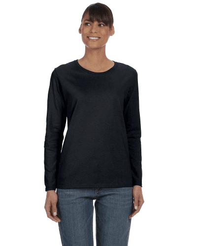 Sample of Gildan G540L - Ladies' 5.3 oz. Long-Sleeve T-Shirt in BLACK style