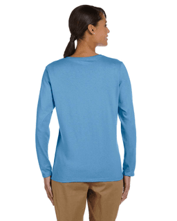 Sample of Gildan G540L - Ladies' 5.3 oz. Long-Sleeve T-Shirt in CAROLINA BLUE from side back