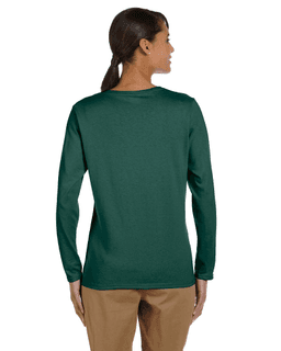 Sample of Gildan G540L - Ladies' 5.3 oz. Long-Sleeve T-Shirt in FOREST GREEN from side back