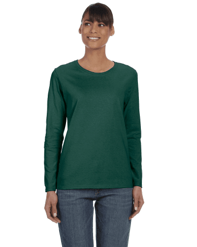 Sample of Gildan G540L - Ladies' 5.3 oz. Long-Sleeve T-Shirt in FOREST GREEN style