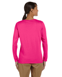 Sample of Gildan G540L - Ladies' 5.3 oz. Long-Sleeve T-Shirt in HELICONIA from side back