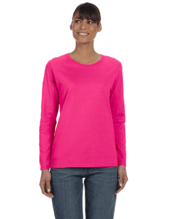 Sample of Gildan G540L - Ladies' 5.3 oz. Long-Sleeve T-Shirt in HELICONIA from side front