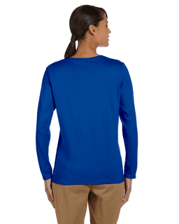 Sample of Gildan G540L - Ladies' 5.3 oz. Long-Sleeve T-Shirt in ROYAL from side back