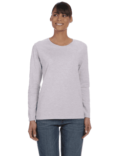 Sample of Gildan G540L - Ladies' 5.3 oz. Long-Sleeve T-Shirt in SPORT GREY from side front