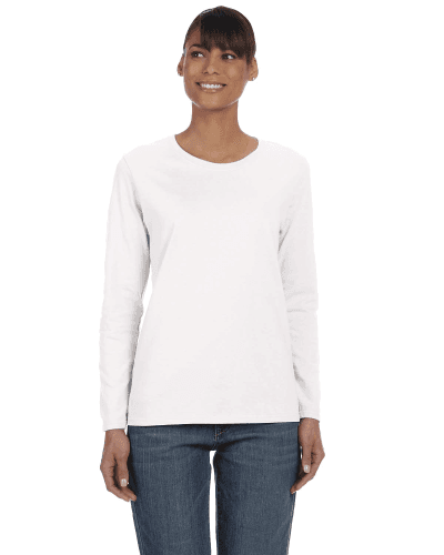 Sample of Gildan G540L - Ladies' 5.3 oz. Long-Sleeve T-Shirt in WHITE style