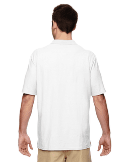 Sample of Gildan G728 - Adult DryBlend 6.3 oz. Double Pique Polo in WHITE from side back