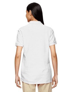 Sample of Gildan G728L - Ladies' DryBlend 6.3 oz. Double Pique Polo in WHITE from side back