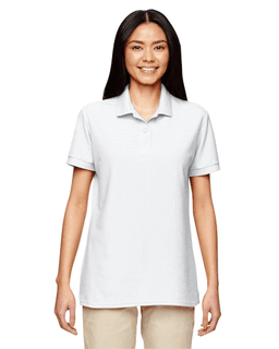 Sample of Gildan G728L - Ladies' DryBlend 6.3 oz. Double Pique Polo in WHITE from side front