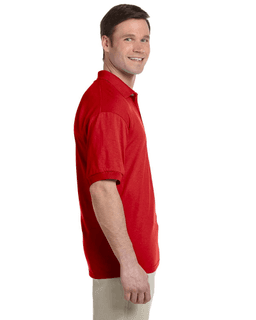 Sample of Gildan G880 - Adult 6 oz. 50/50 Jersey Polo in RED from side sleeveleft