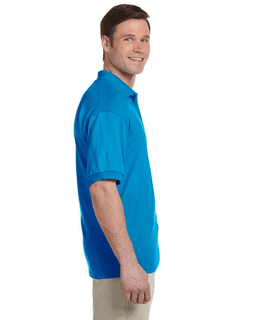 Sample of Gildan G880 - Adult 6 oz. 50/50 Jersey Polo in SAPPHIRE from side sleeveleft