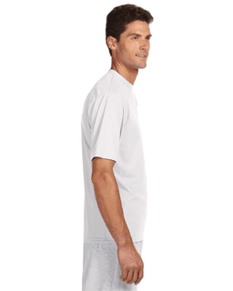 Sample of A4 N3142 - Men's Short-Sleeve Cooling 100% Polyester Performance Crew in WHITE from side sleeveleft