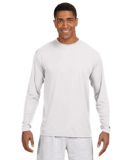 Sample of A4 N3165 - Men's Long-Sleeve Cooling Performance Crew in WHITE from side front