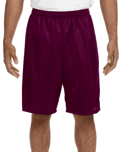 Sample of A4 N5296 Adult Nine Inch Inseam Mesh Short in MAROON style