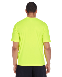 Sample of Team 365 TT11 - Men's Zone Performance T-Shirt in SAFETY YELLOW from side back