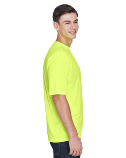 Sample of Team 365 TT11 - Men's Zone Performance T-Shirt in SAFETY YELLOW from side sleeveleft