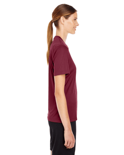 Sample of Team 365 TT11W - Ladies' Zone Performance T-Shirt in SPORT MAROON from side sleeveleft