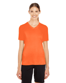 Sample of Team 365 TT11W - Ladies' Zone Performance T-Shirt in SPORT ORANGE from side front