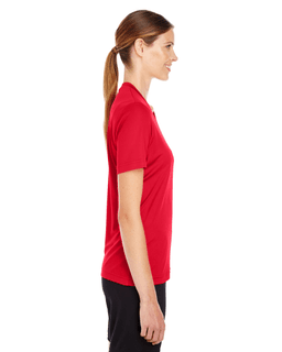 Sample of Team 365 TT11W - Ladies' Zone Performance T-Shirt in SPORT RED from side sleeveleft