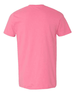 Sample of SoftStyle T-Shirt in Azalea from side back