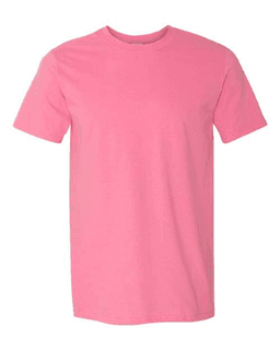 Sample of SoftStyle T-Shirt in Azalea from side front