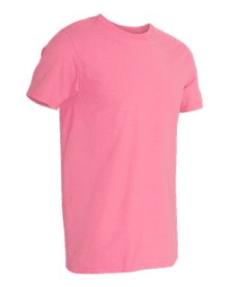 Sample of SoftStyle T-Shirt in Azalea from side sleeveright