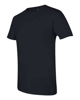 Sample of SoftStyle T-Shirt in Black from side sleeveleft