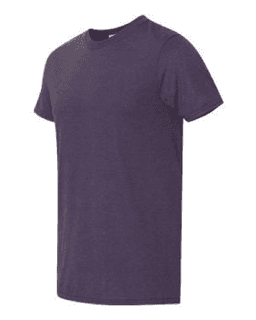 Sample of SoftStyle T-Shirt in Blackberry from side sleeveleft