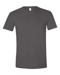 Sample of SoftStyle T-Shirt in Charcoal from side front