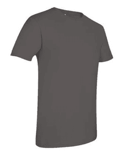 Sample of SoftStyle T-Shirt in Charcoal from side sleeveright