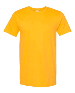 Sample of SoftStyle T-Shirt in Gold from side front