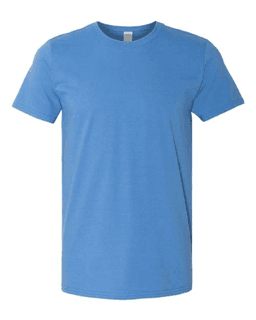 Sample of SoftStyle T-Shirt in Iris from side front