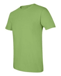 Sample of SoftStyle T-Shirt in Kiwi from side sleeveleft