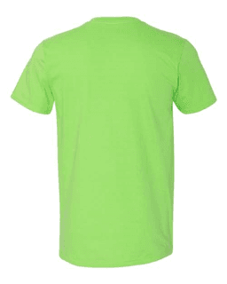 Sample of SoftStyle T-Shirt in Lime from side back