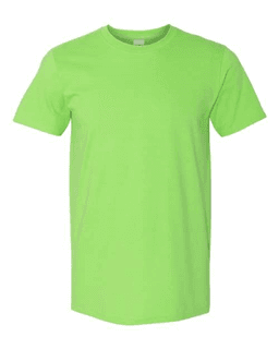 Sample of SoftStyle T-Shirt in Lime from side front