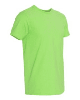 Sample of SoftStyle T-Shirt in Lime from side sleeveright