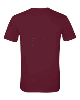 Sample of SoftStyle T-Shirt in Maroon from side back