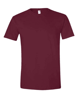 Sample of SoftStyle T-Shirt in Maroon from side front