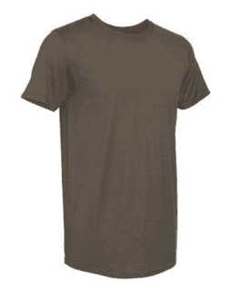 Sample of SoftStyle T-Shirt in Olive from side sleeveright