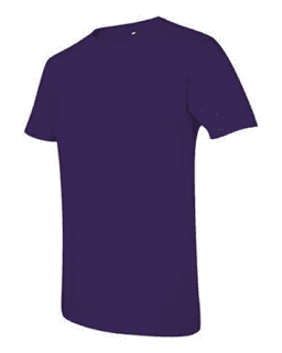 Sample of SoftStyle T-Shirt in Purple from side sleeveleft