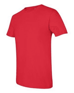 Sample of SoftStyle T-Shirt in Red from side sleeveleft