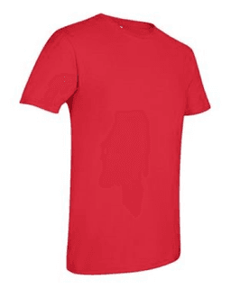 Sample of SoftStyle T-Shirt in Red from side sleeveright